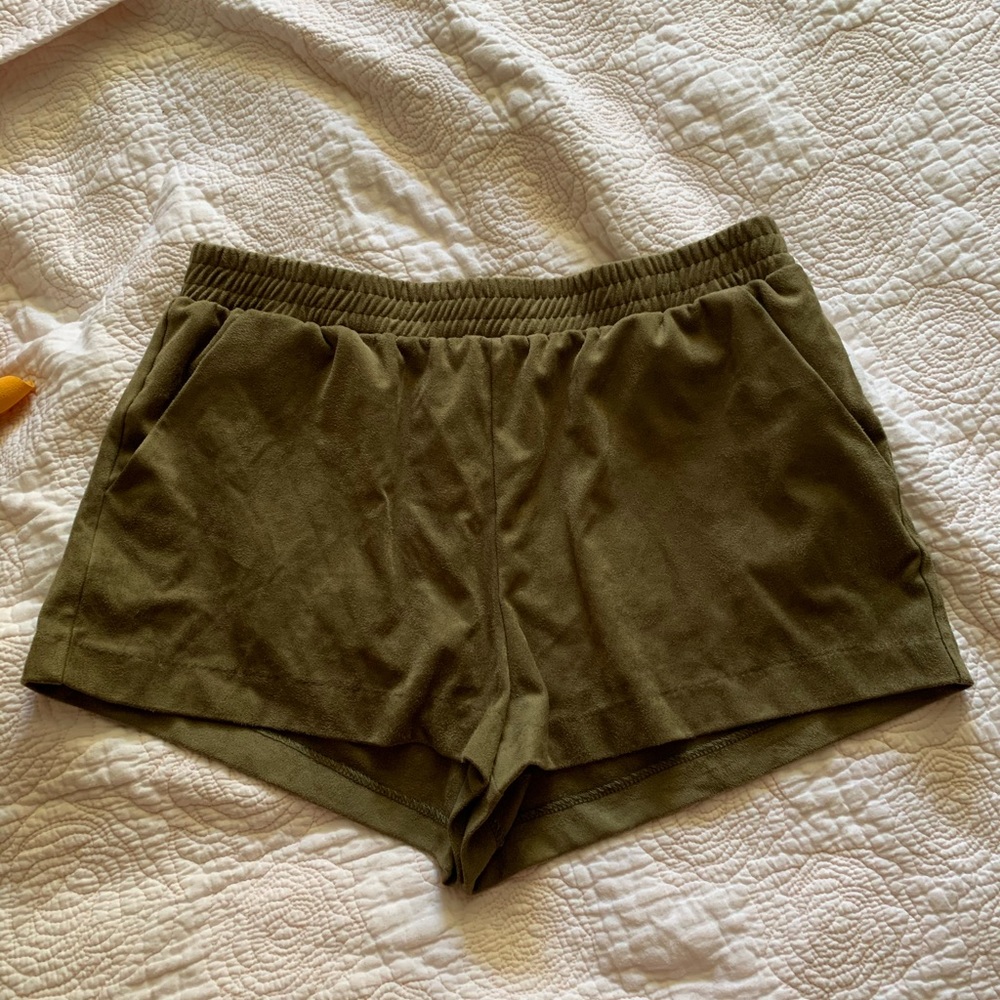 Green Suede Shorts